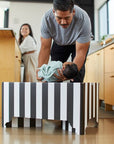 THE OUTLET: Kind Essential Bassinet - Black & White Stripe