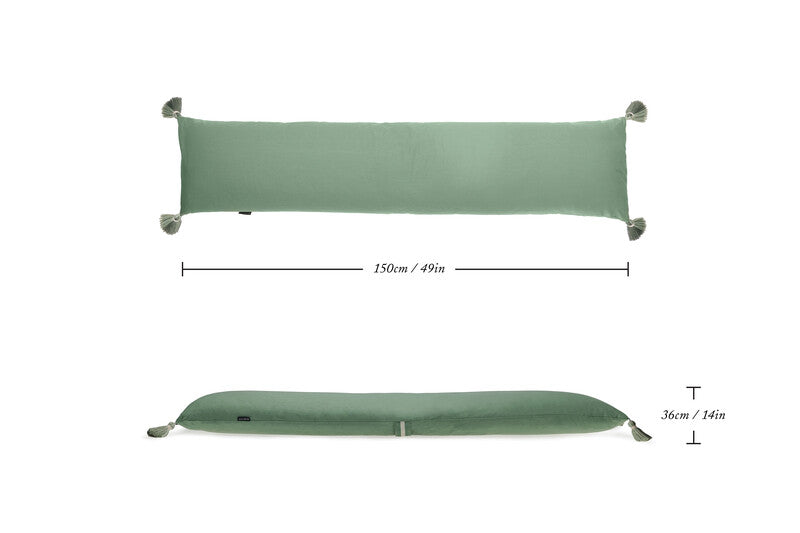 Cosset Body Pillow – Emerald Chambray